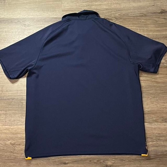 Nike Navy Blue Dri-Fit West Virginia WVU Sportswear Polo Shirt Fits medium - Picture 2 of 5